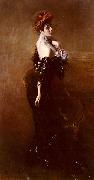 Portrait Of Madame Pages In Evening Dress Giovanni Boldini
